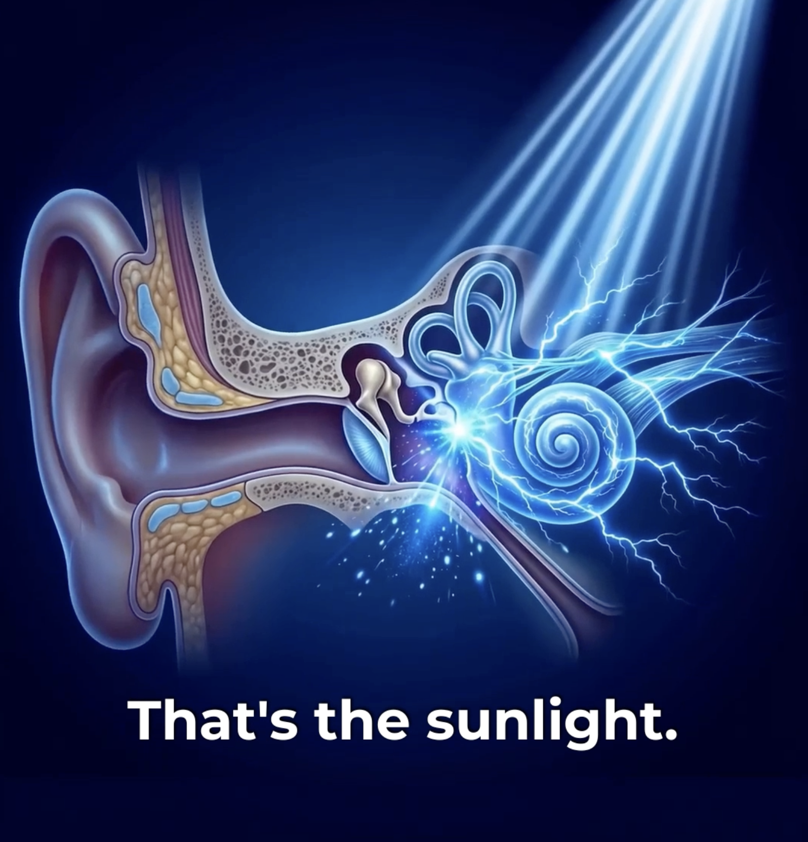 Light entering the inner ear